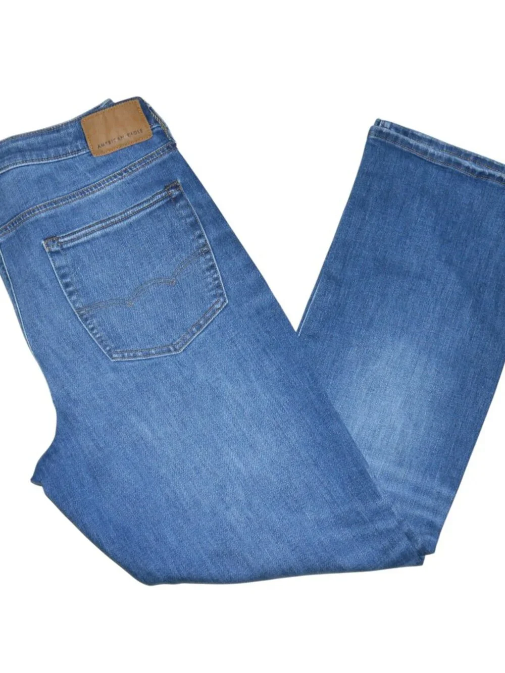 American Eagle Mens Slim Bootcut Jeans Size 34x30 AirFlex+Stretch Denim Med Wash